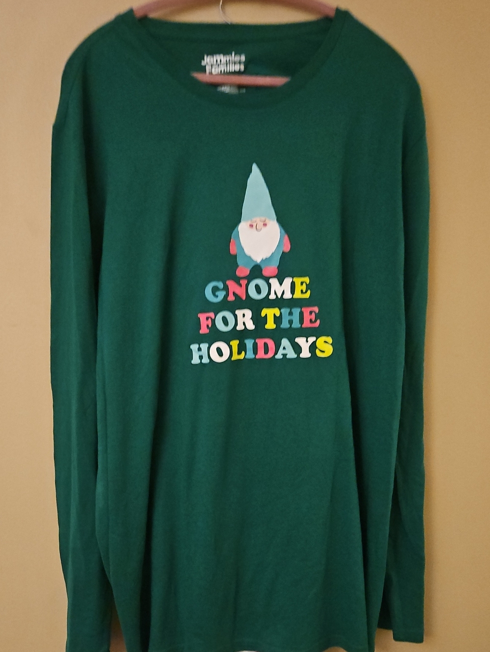 Green 'Gnome for the Holidays' Long-Sleeve Mens Pajamas XLT